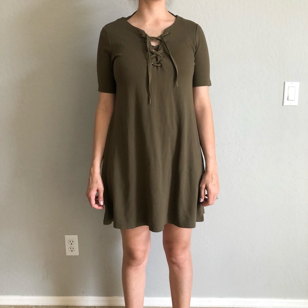 Vila olive green dress